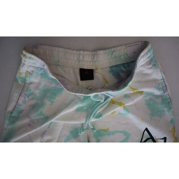 Nike DM1871-530 Men's Sz M Green/Pink Tie Dye Jordan Sport DNA Fleece Shorts - Picture 5 of 11